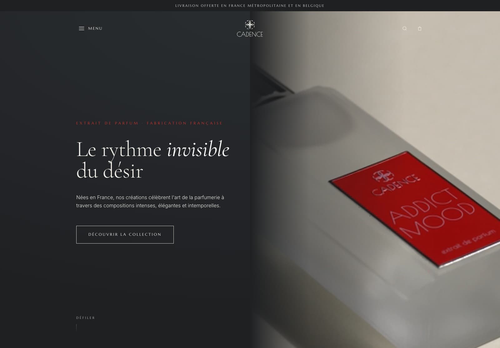 Page d'accueil de la boutique Maison Cadence