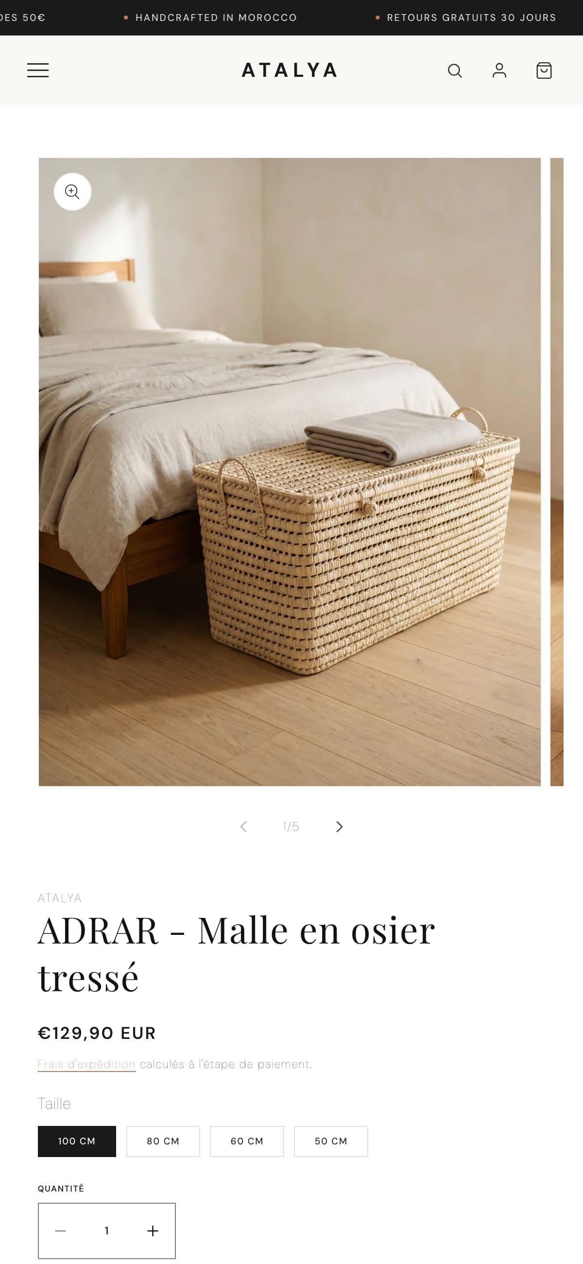 Fiche produit Maison ATALYA sur mobile